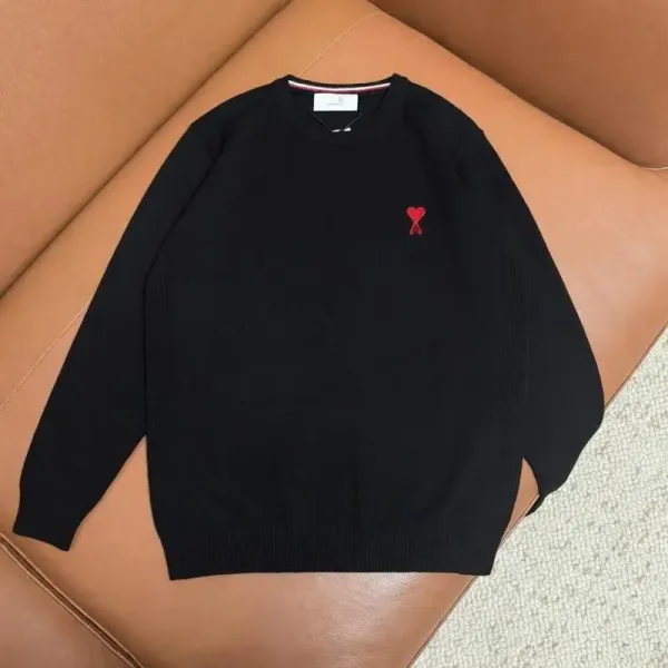 Comme des Garçons Play Heart Logo Black Knit Sweater - 1