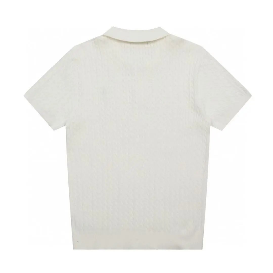 Polo Ralph Lauren Cable Knit Polo Navy Polo Shirt - 5