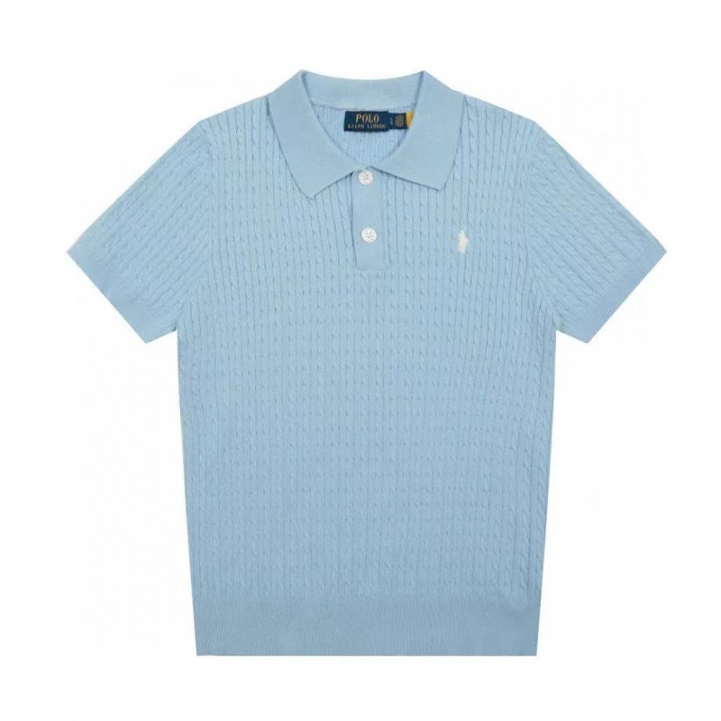 Polo Ralph Lauren Knitwear Short-Sleeve Cable-Knit Shirt — Light blue