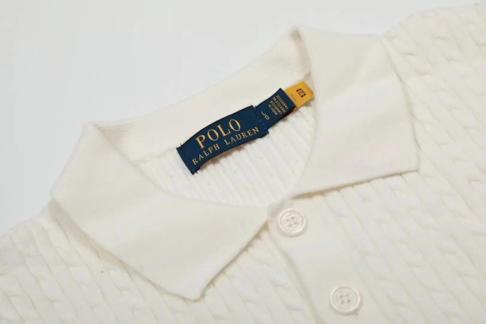 Polo Ralph Lauren Cable Knit Polo Navy Polo Shirt - 6