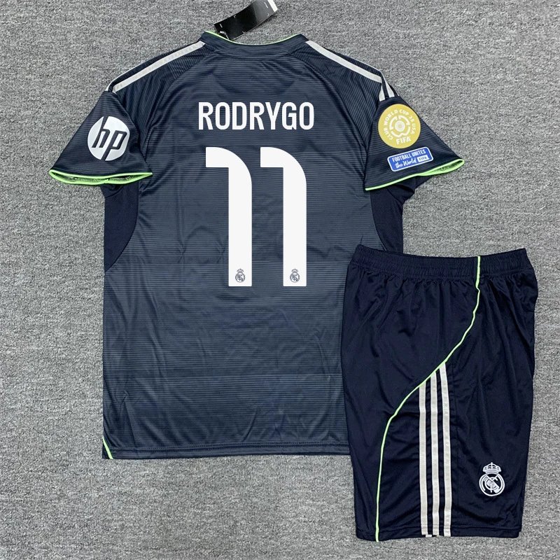 Real Madrid Carvajal #2 Away Kit Navy Green Jersey and Shorts Set - 23