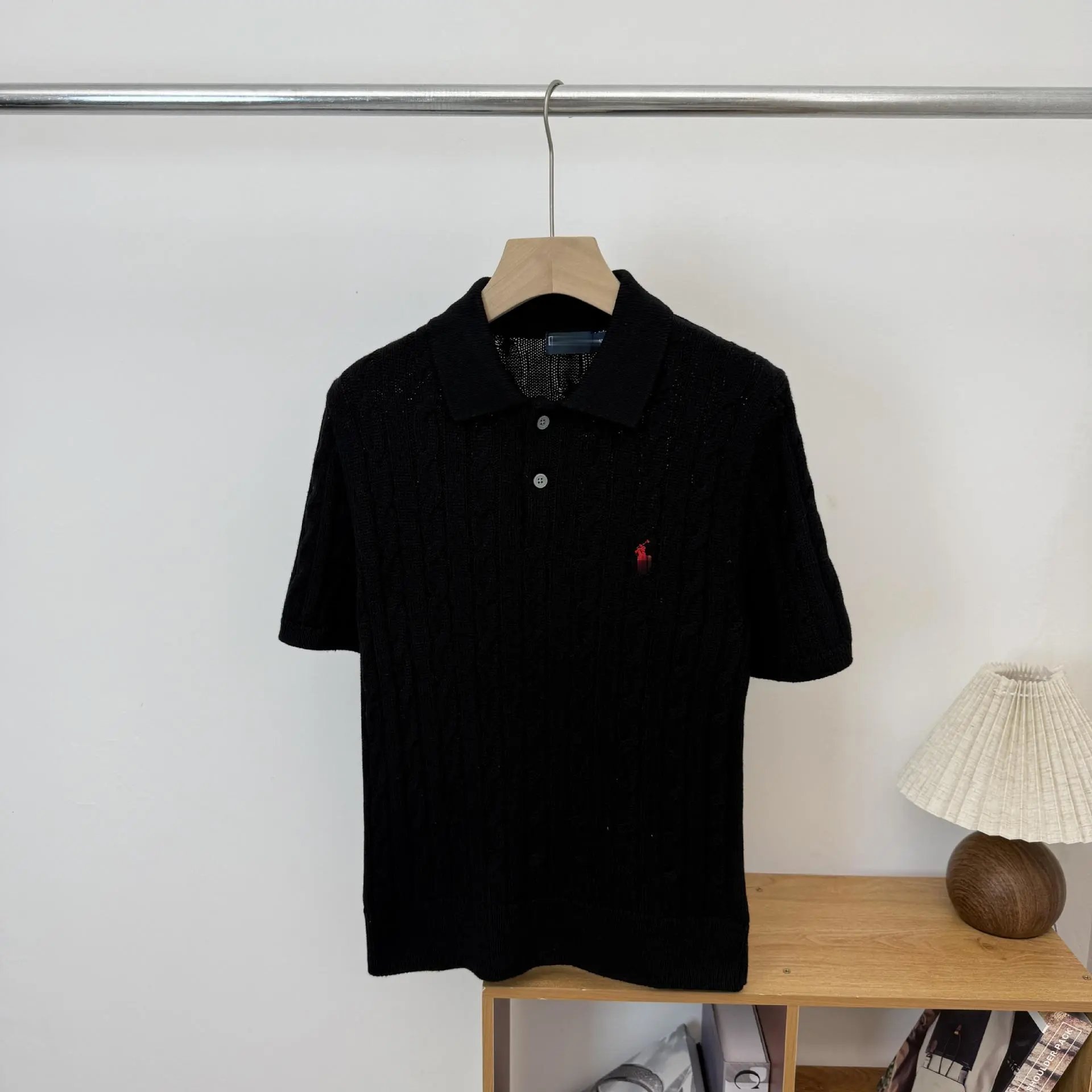 Fred Perry Cable Knit Polo Olive Green Polo Shirt - 7
