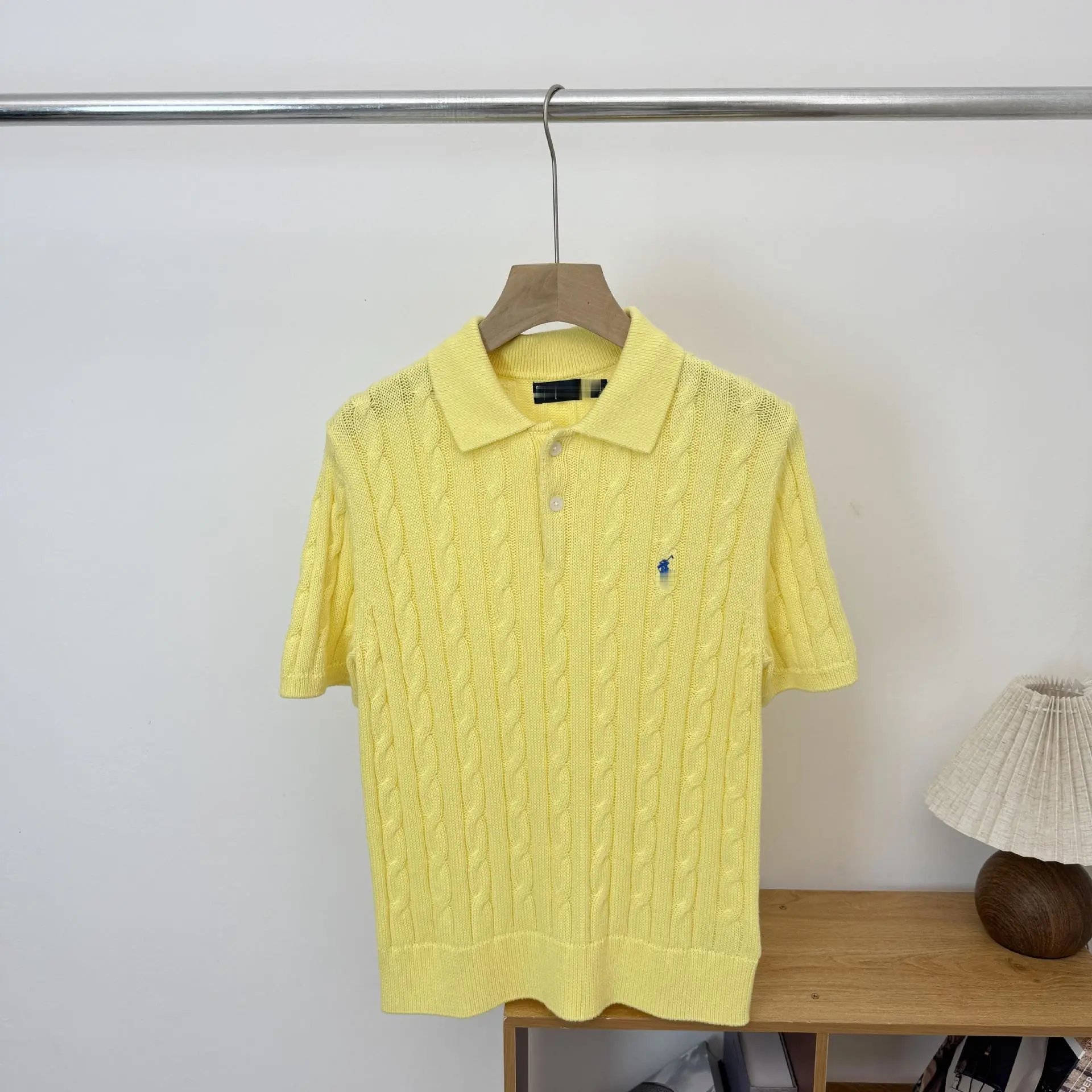 Fred Perry Cable Knit Polo Olive Green Polo Shirt - 8