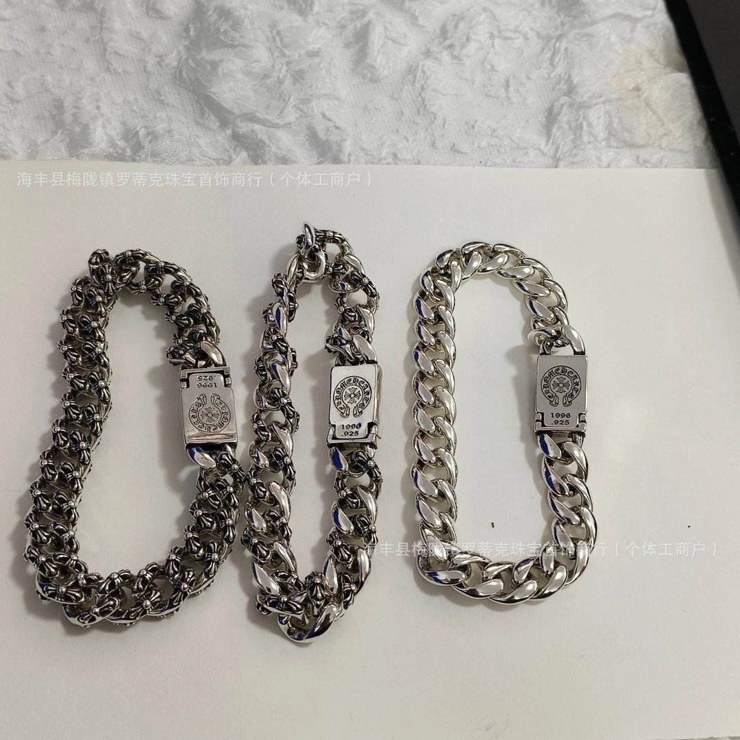 Chrome Hearts Classic Link Bracelet Silver Jewelry - 6
