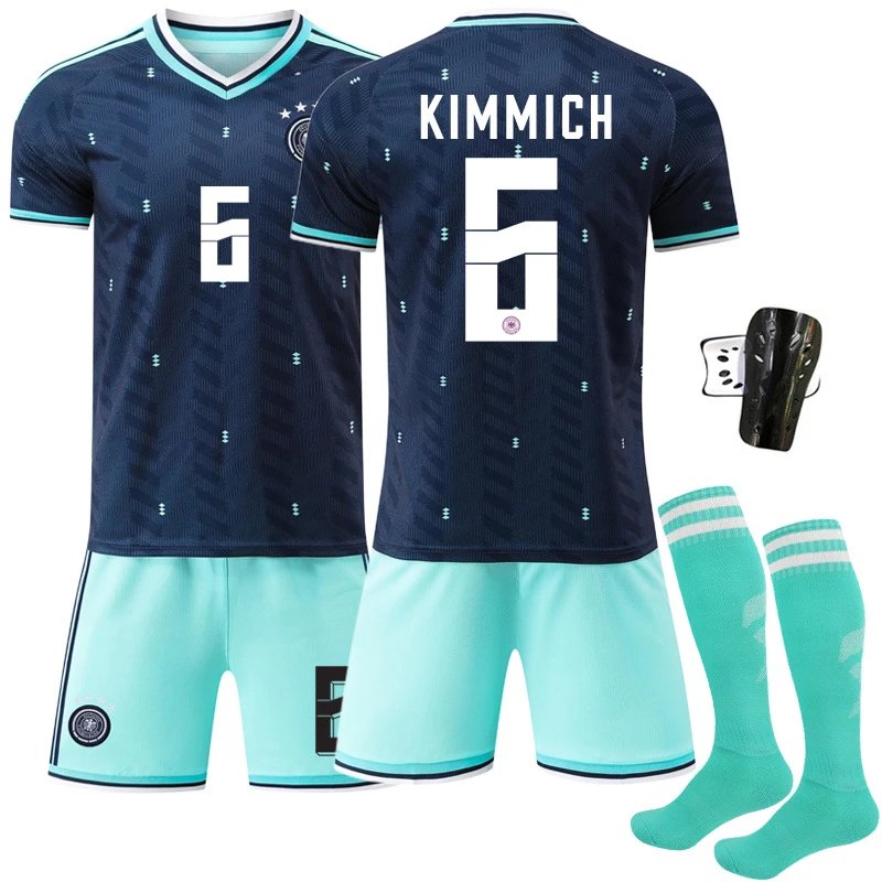 Design Germany National Team 2024 Away Kit Kroos #8 Navy & Mint Green Jersey Set Jersey - 4
