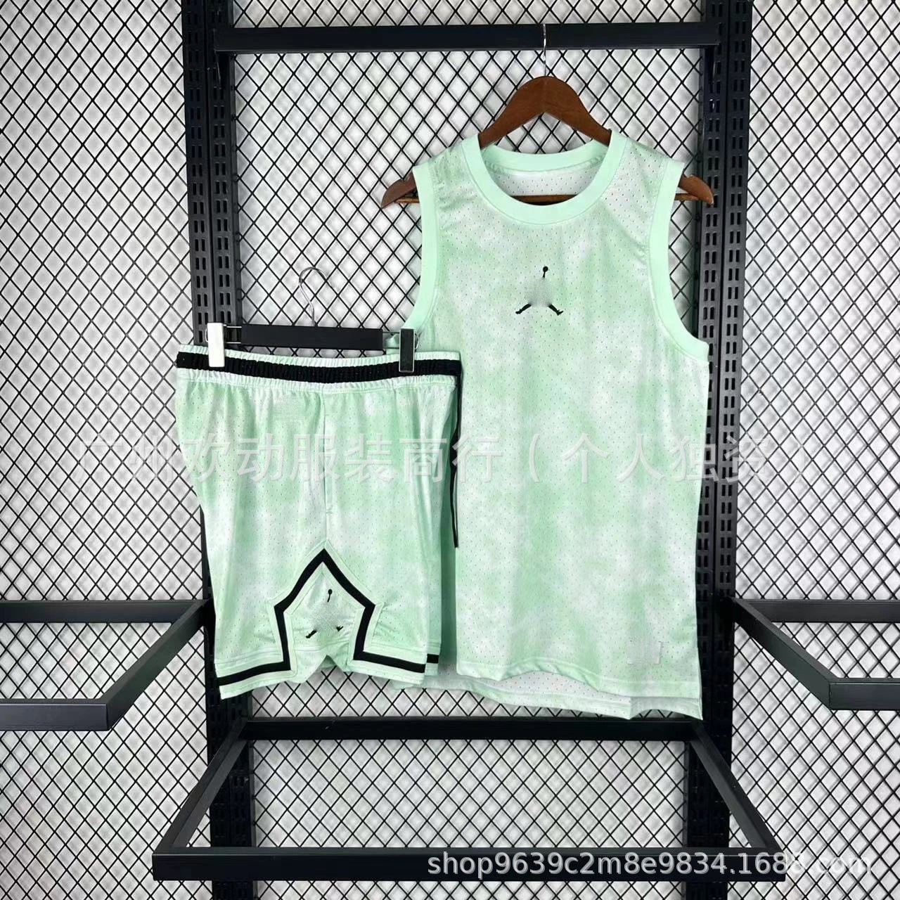 Design Tie-Dye Basketball Set Black / White Vest Top and Shorts - 2