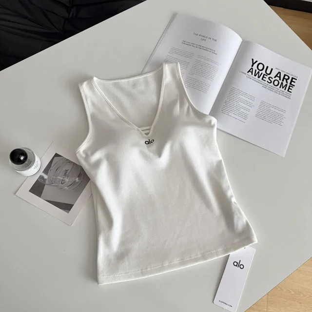Alo Yoga Vests V-Neck Sleeveless Tank Top product detail image 4