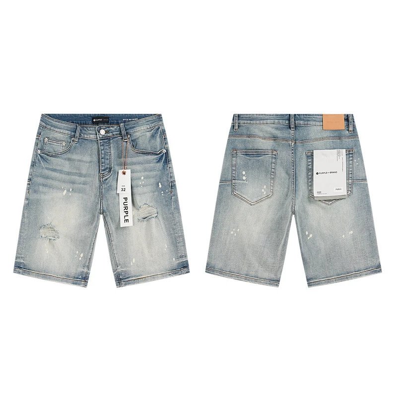 Amiri Logo-Print Distressed Denim Shorts Blue - 13