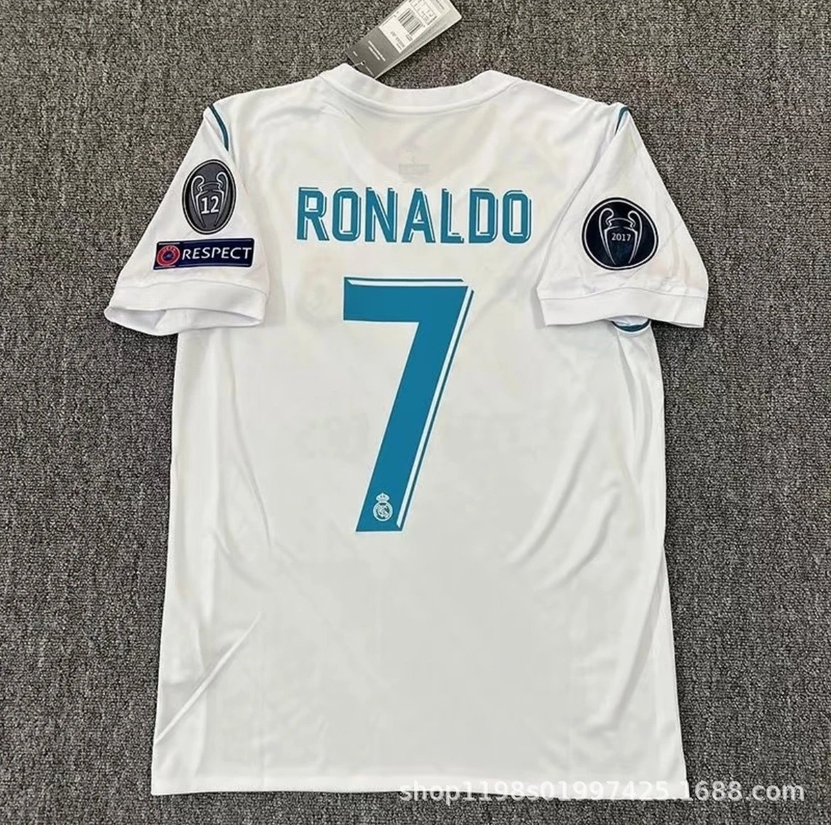 Real Madrid x Adidas 2017 Champions League Third Jersey Turquoise Ronaldo #7 - 7
