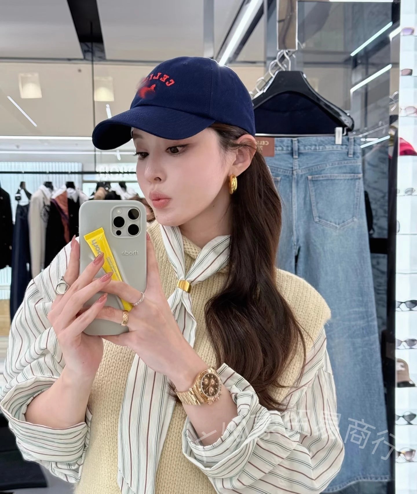 Celine Embroidered Logo Baseball Cap Blue - 12