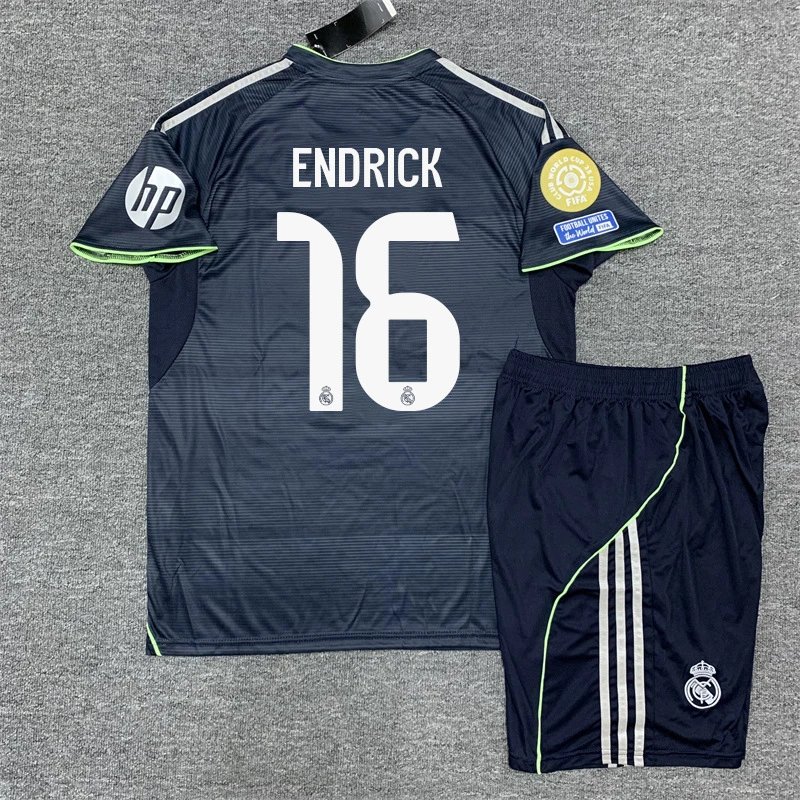 Real Madrid Carvajal #2 Away Kit Navy Green Jersey and Shorts Set - 18