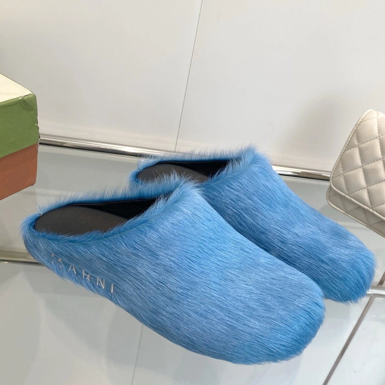 Marni Fur Blue Slip-