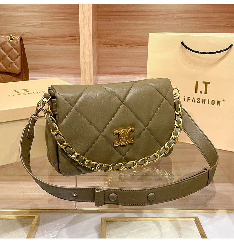 Design iFashion Quilted Chain Strap Shoulder Bag Brown Shoulder Bags - 16