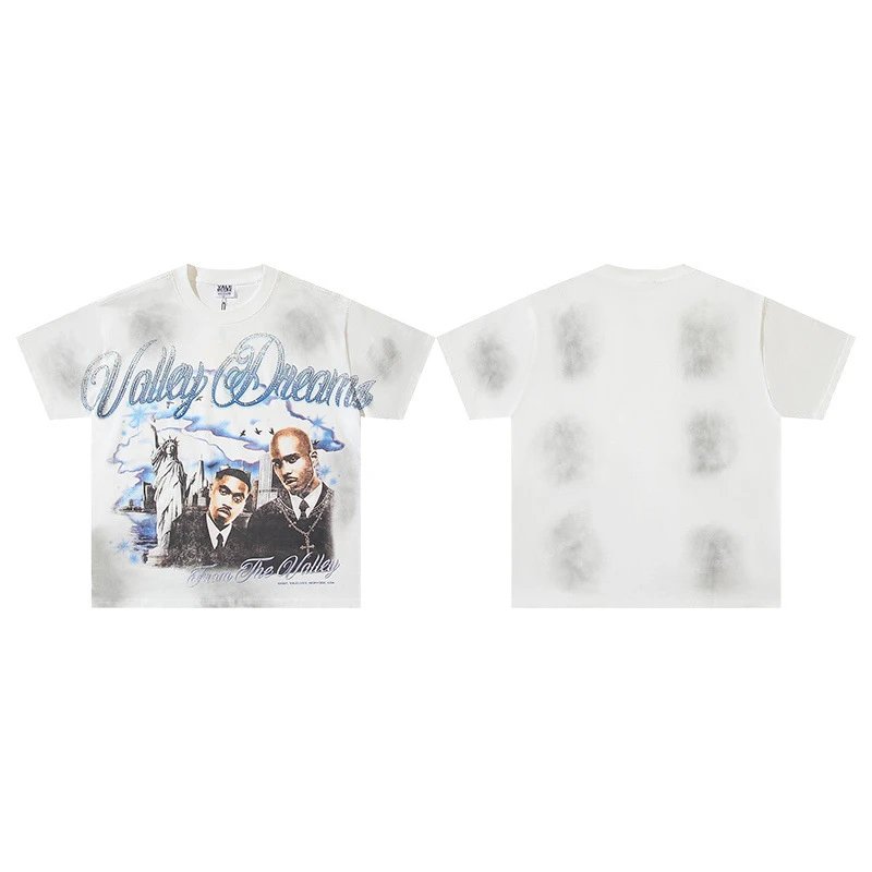 Unbranded T-Shirts Washed graphic-print short-sleeve T-shirt — 8026 Washed white