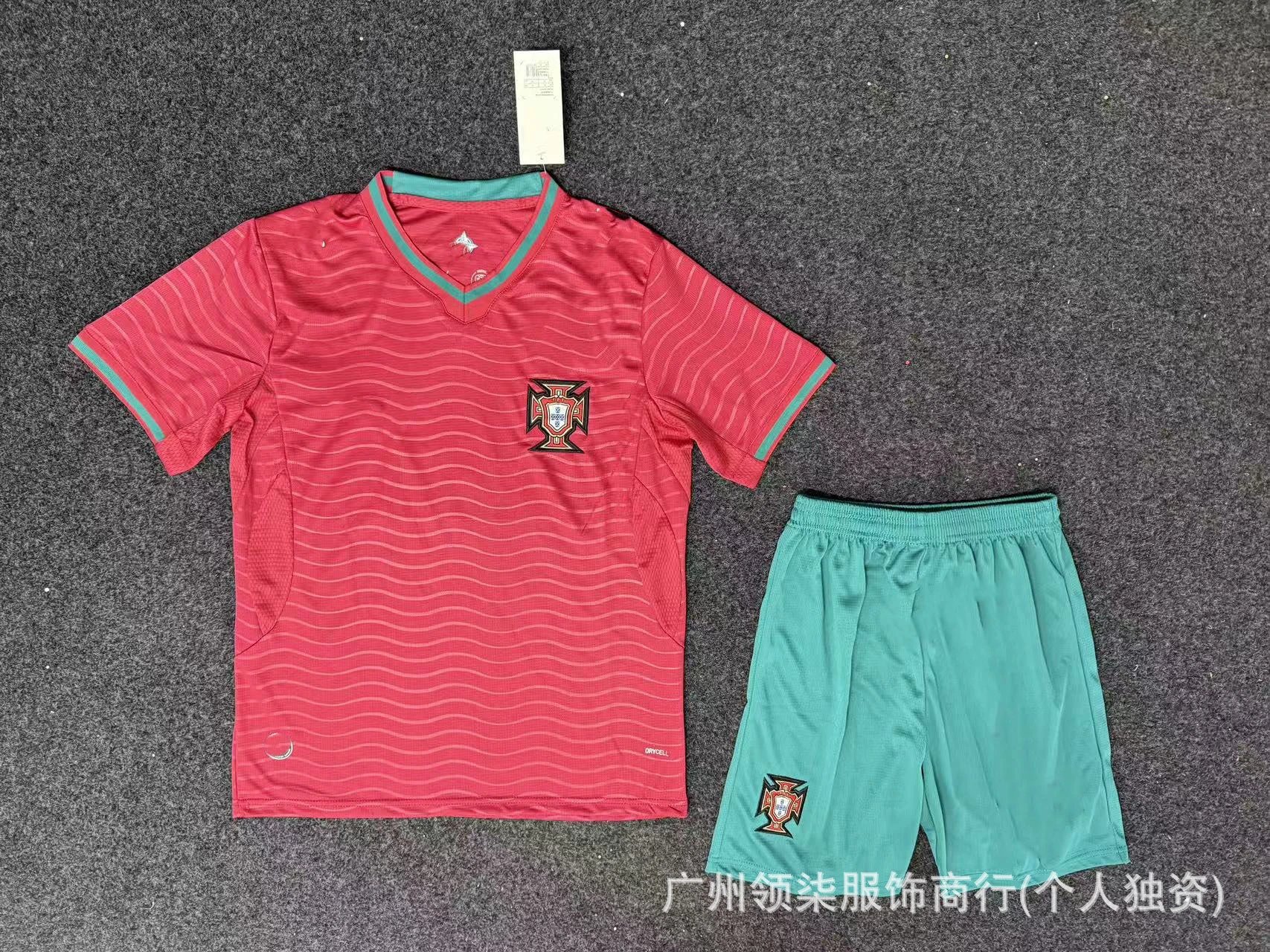 CBF Brazil Away Kit Navy Blue Patterned Jersey and Shorts Set - 13