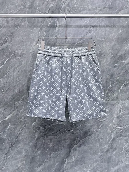 Louis Vuitton Monogram Print Gray Sweat Shorts - 1
