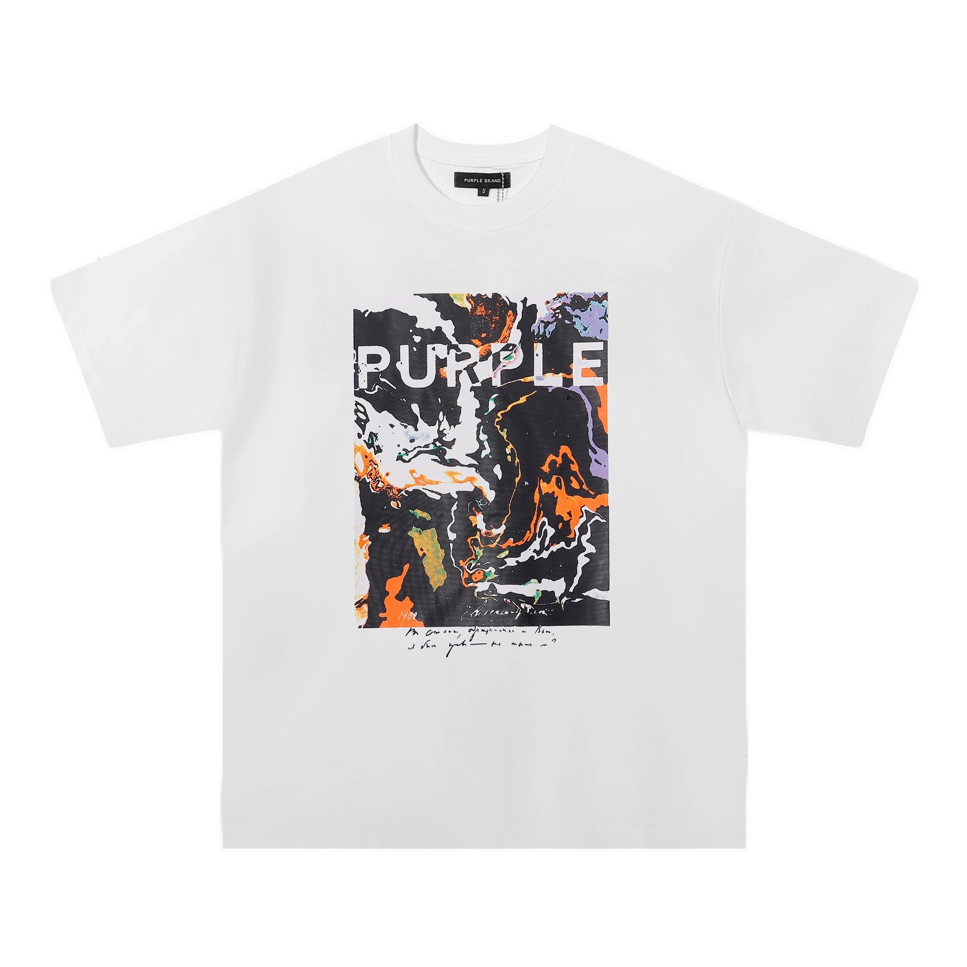 Purple Brand Abstract Print Black T-Shirt - 5