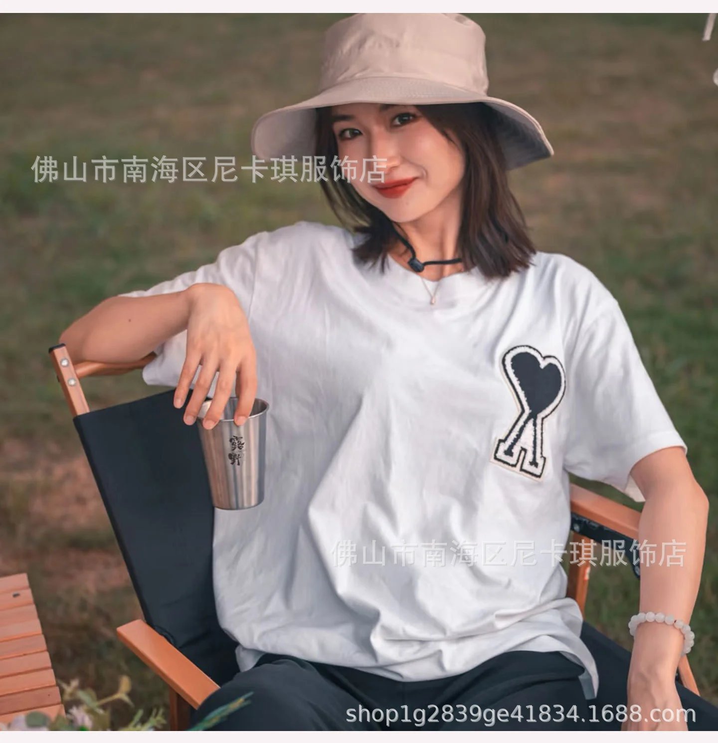 AMI Paris Heart Logo T-Shirt Purple - 15