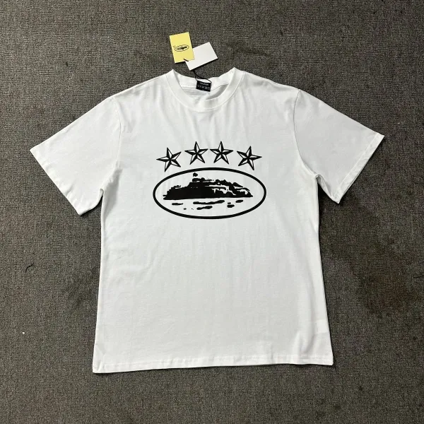 Design Four Stars Island Logo White T-Shirt - 1