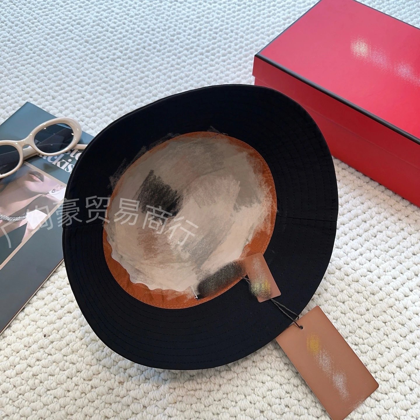 Loewe Bucket Hat White with Gold Embroidery - 11