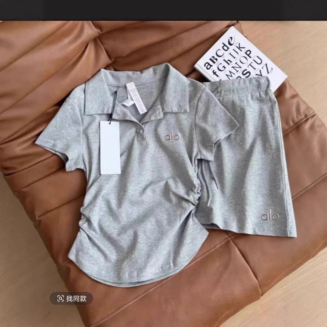 Alo Matching Sets Ruched Polo Top and Drawstring Skort Set image 4