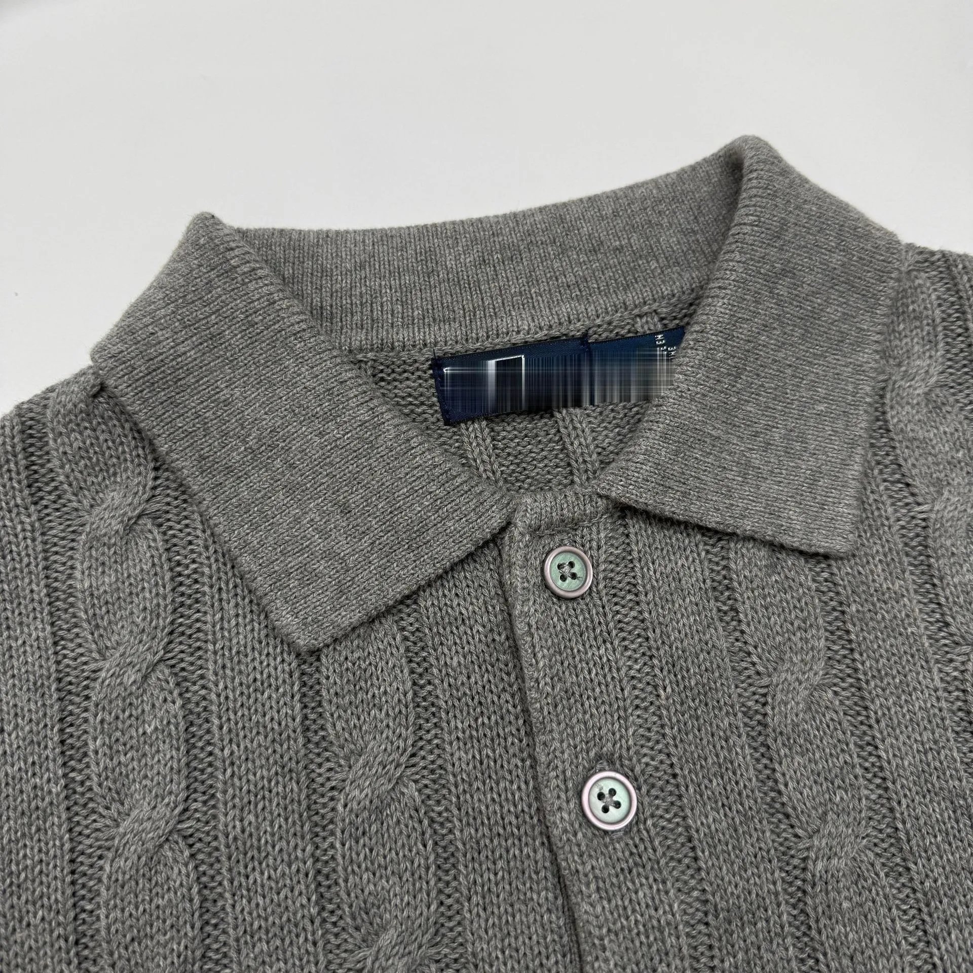 Fred Perry Cable Knit Polo Olive Green Polo Shirt - 17