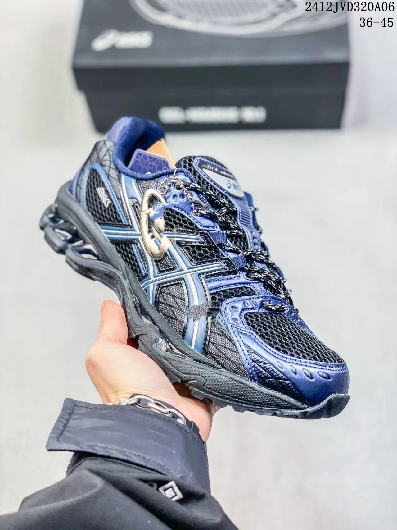Asics Gel-Kayano 14 Navy Silver Running Shoes - 5