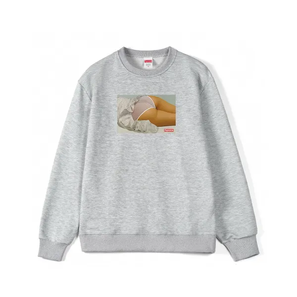 Supreme Photo Print Crewneck Sweatshirt Gray Hoodie - 1