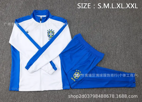 CBF Brazil National Team Tracksuit White and Blue - 1