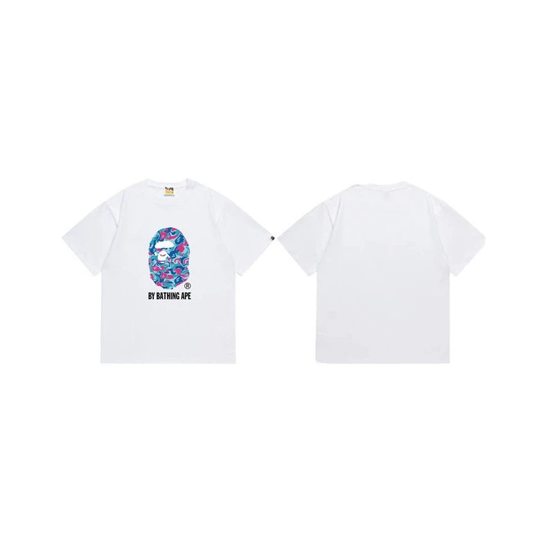 A Bathing Ape Multicolor Camo Ape Head T-Shirt White - 1