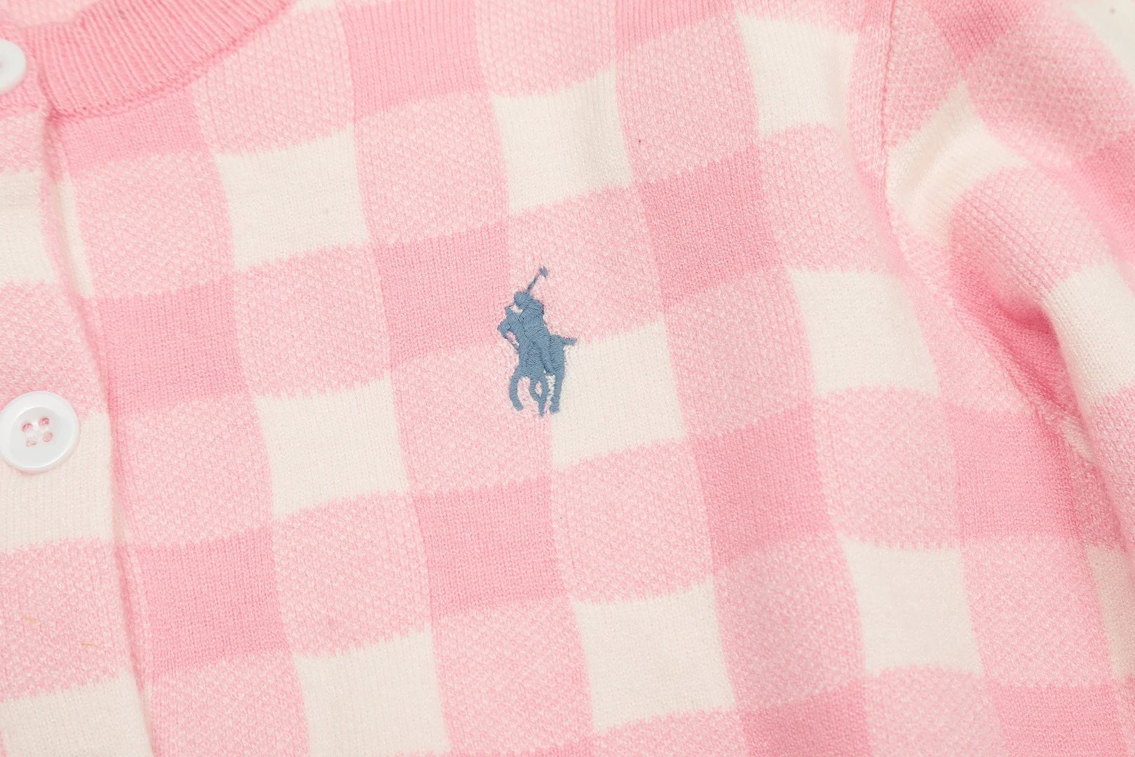 Polo Ralph Lauren Gingham Check Cardigan Yellow - 8