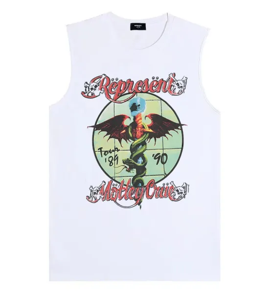 Represent x Mötley Crüe Tour '89-'90 Sleeveless Tank Top White Vest Top - 1