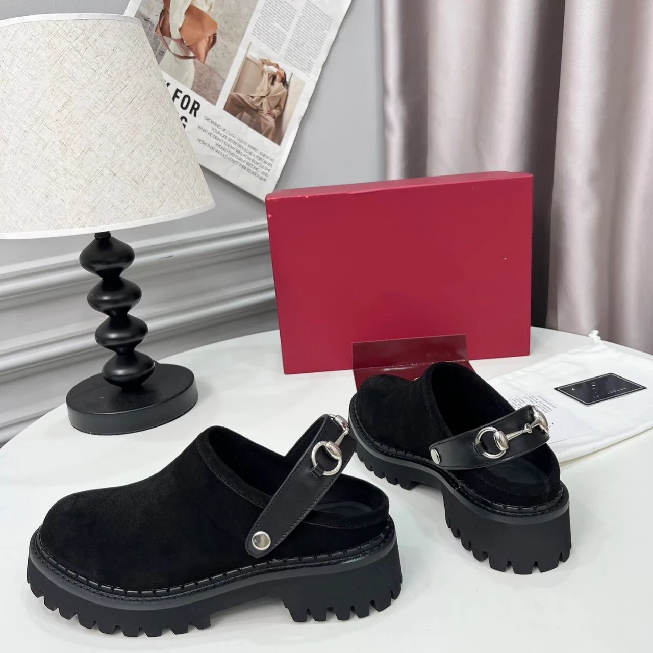 Gucci Horsebit Mule Brown Suede Chunky Platform Shoes Casual Shoes - 3