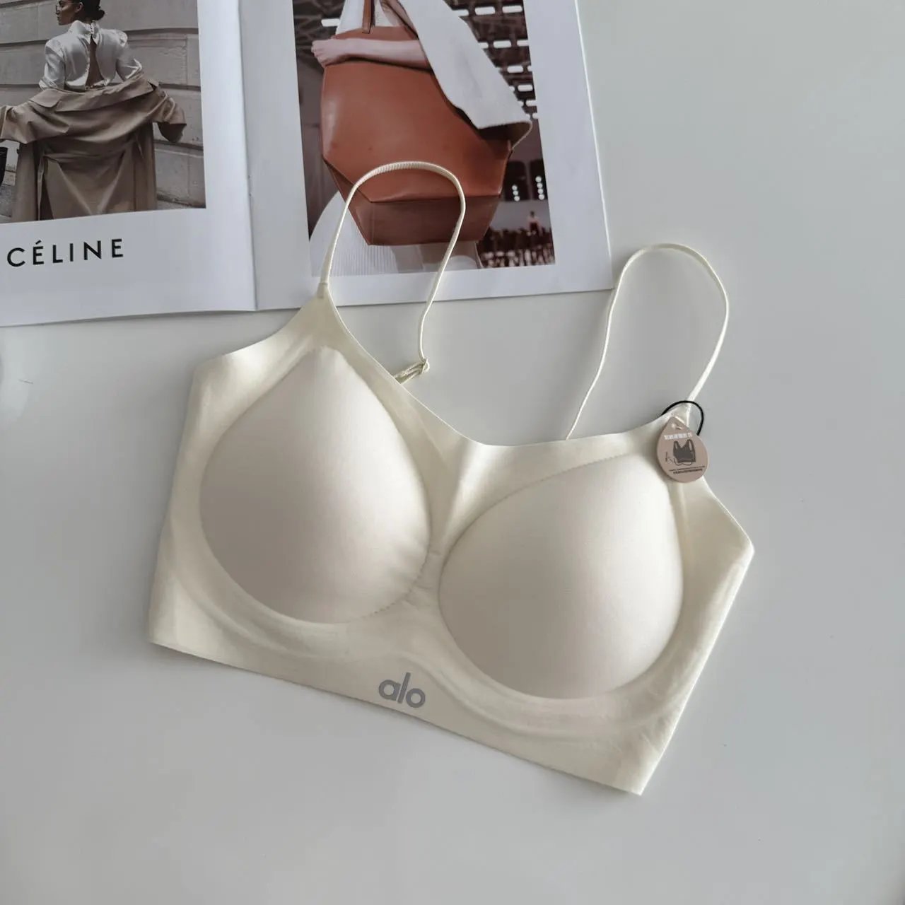 Alo Yoga Seamless Bralette Beige Underwear - 7