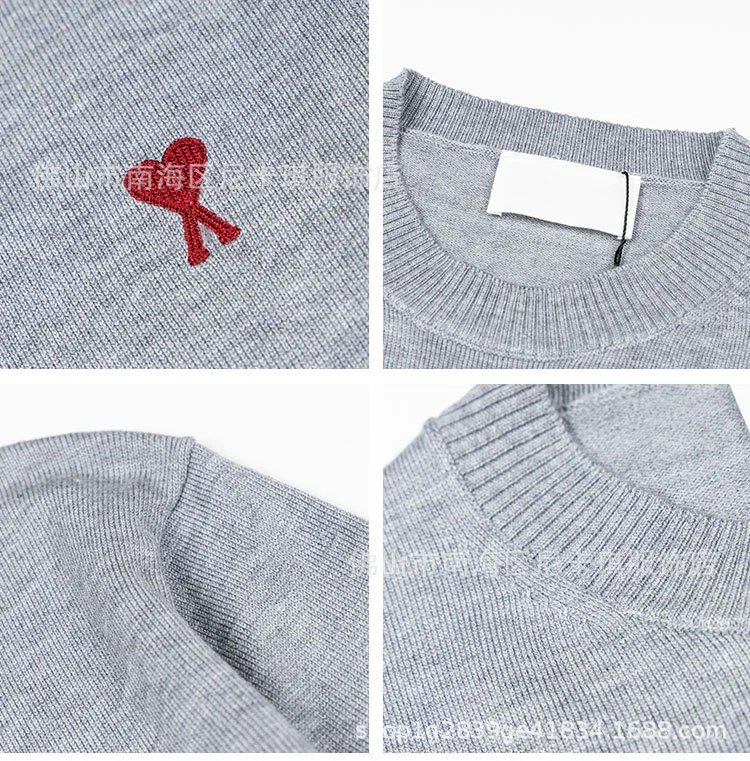 Comme des Garçons Play Heart Embroidered Beige Crewneck Sweater - 4