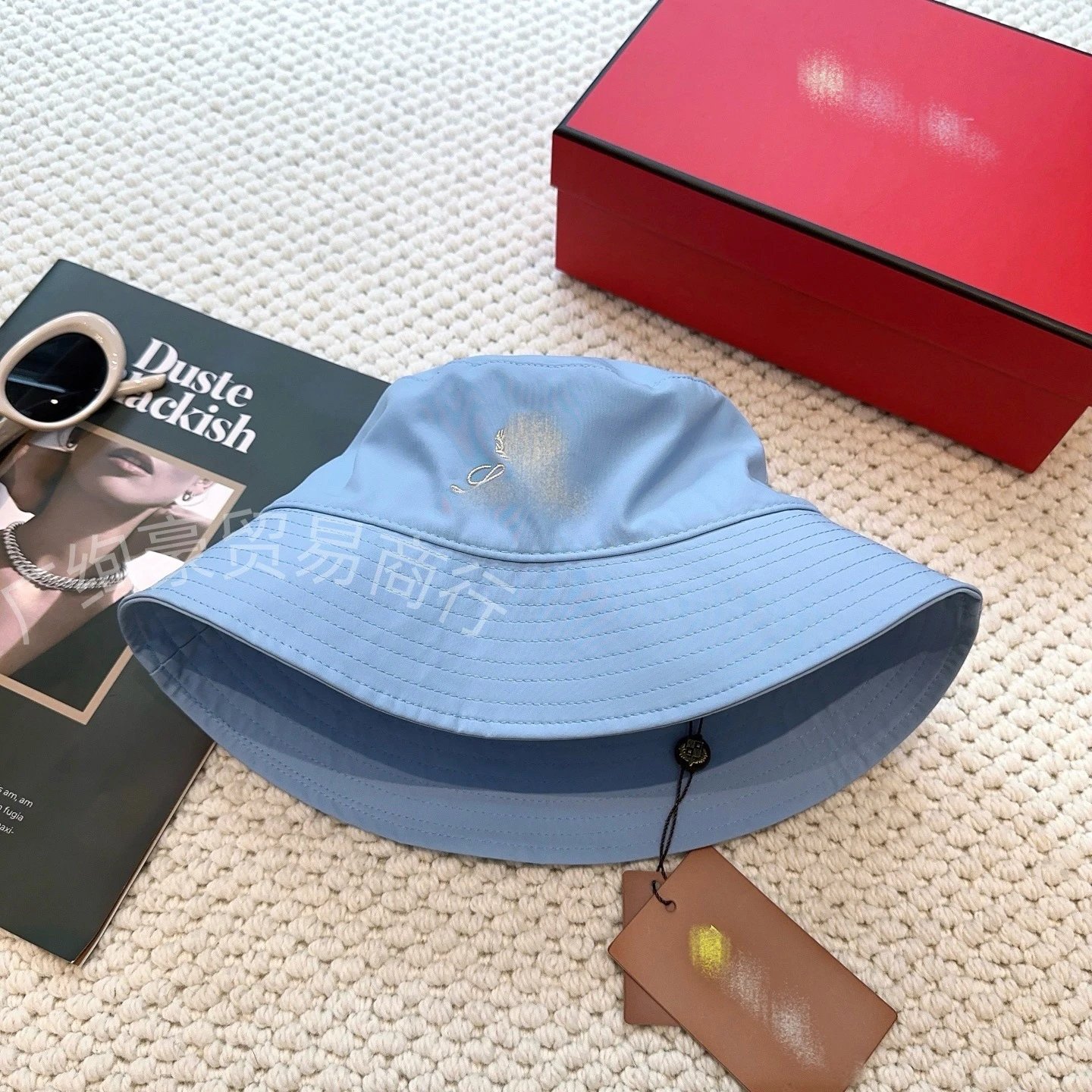 Loewe Bucket Hat White with Gold Embroidery - 10
