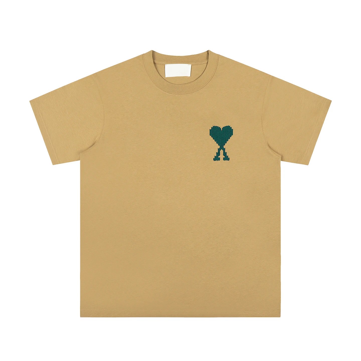 Design Raglan Sleeve T-Shirt with Embroidered Heart Knot Beige / Olive - 26