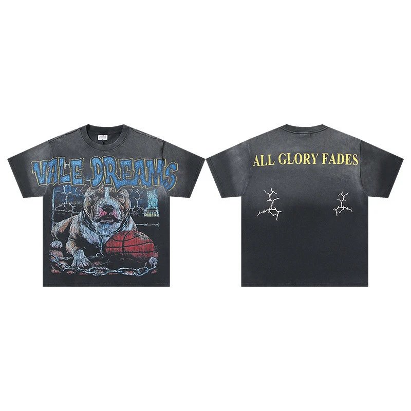 Design Valley Dreams x Hong Kong Action Film Poster Graphic T-Shirt Gray T-Shirts - 30