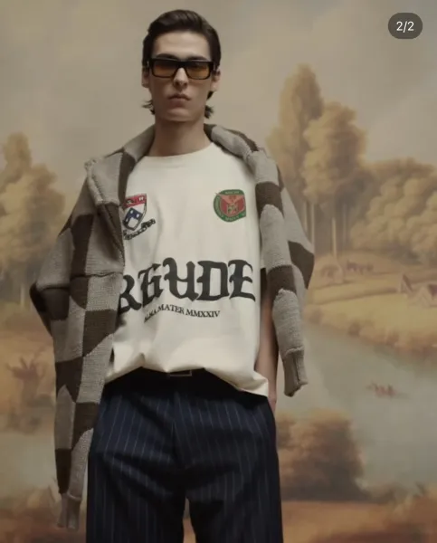 Rhude Harvard Crest White T-Shirt - 7