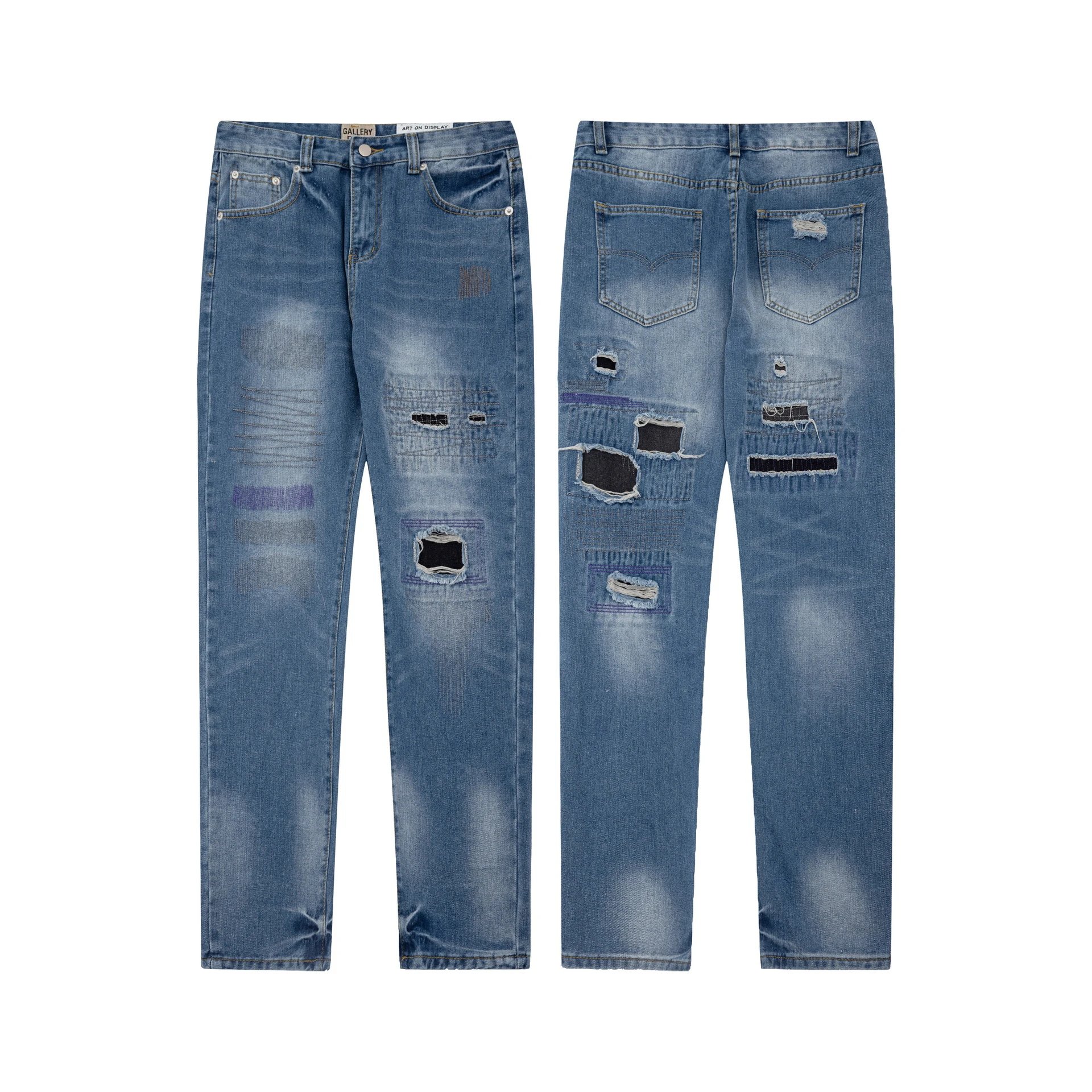 Gallery Dept Distressed Paint-Splatter Black Denim Shorts - 8
