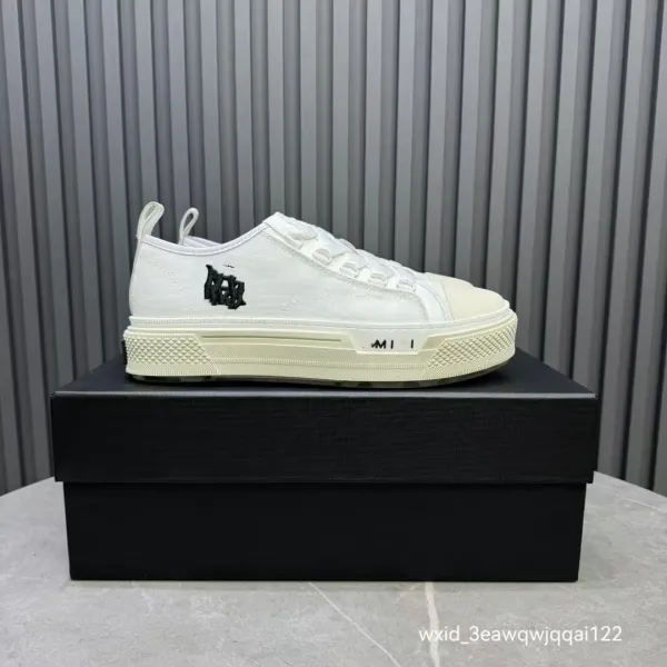 AMI Paris Canvas Sneaker White Black - 1