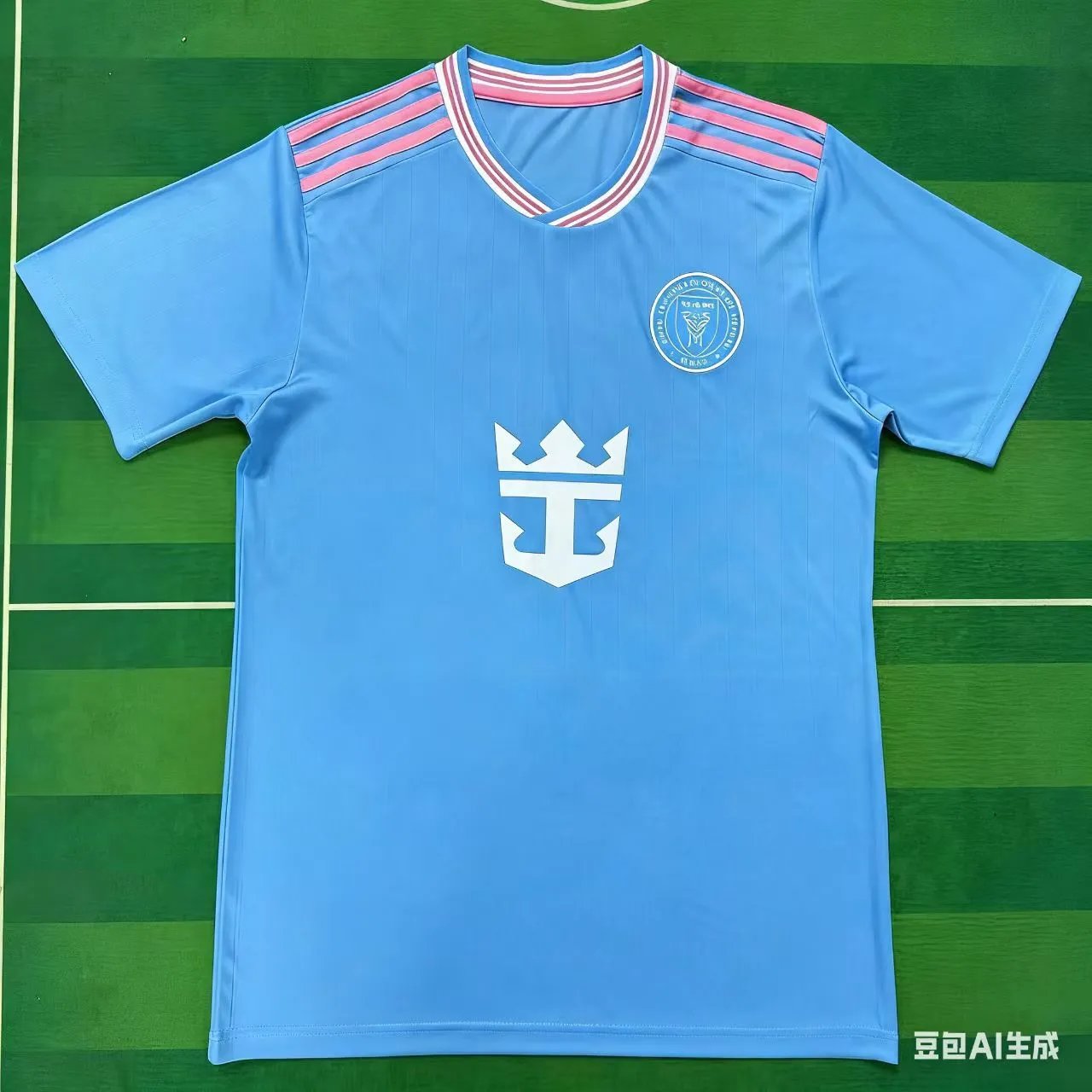 Olympique de Marseille Third Jersey Black and Sky Blue - 7