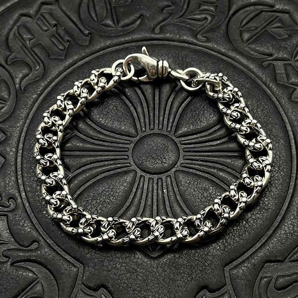 Silver Cross Flower Full Flower Bracelet