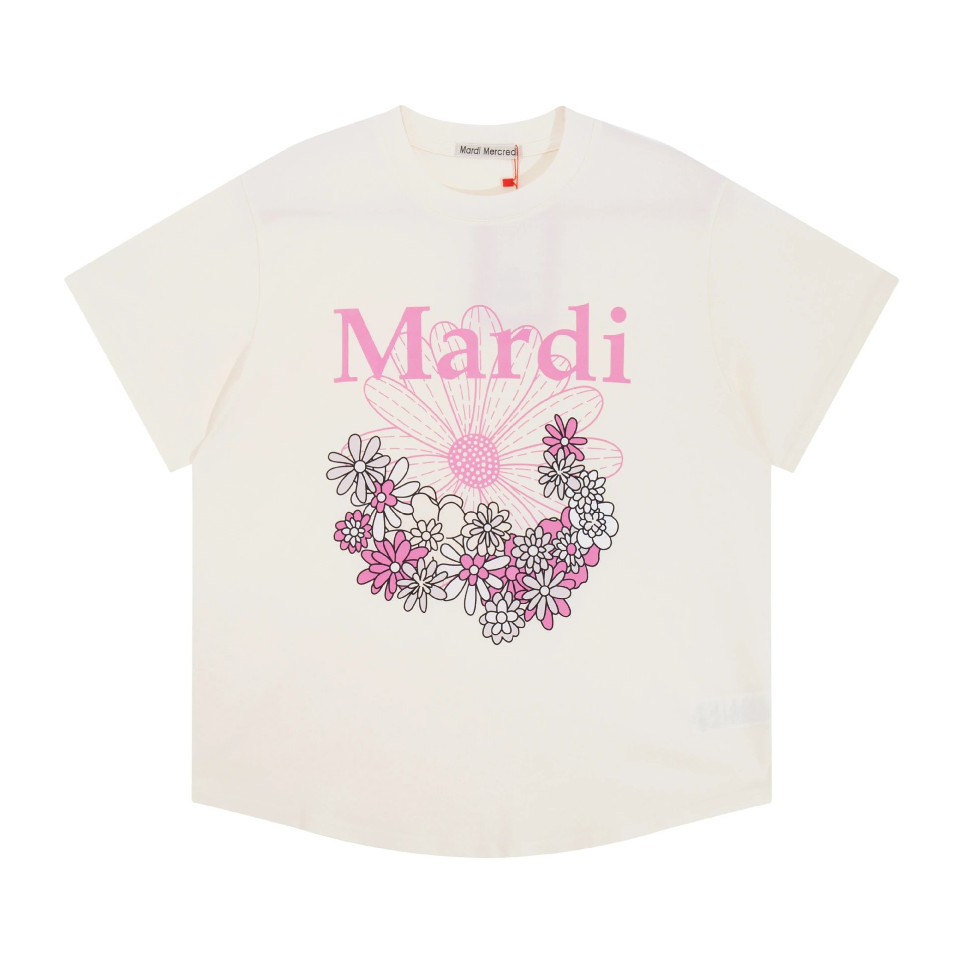 Mardi Mercredi Floral Print T-Shirt Gray - 4