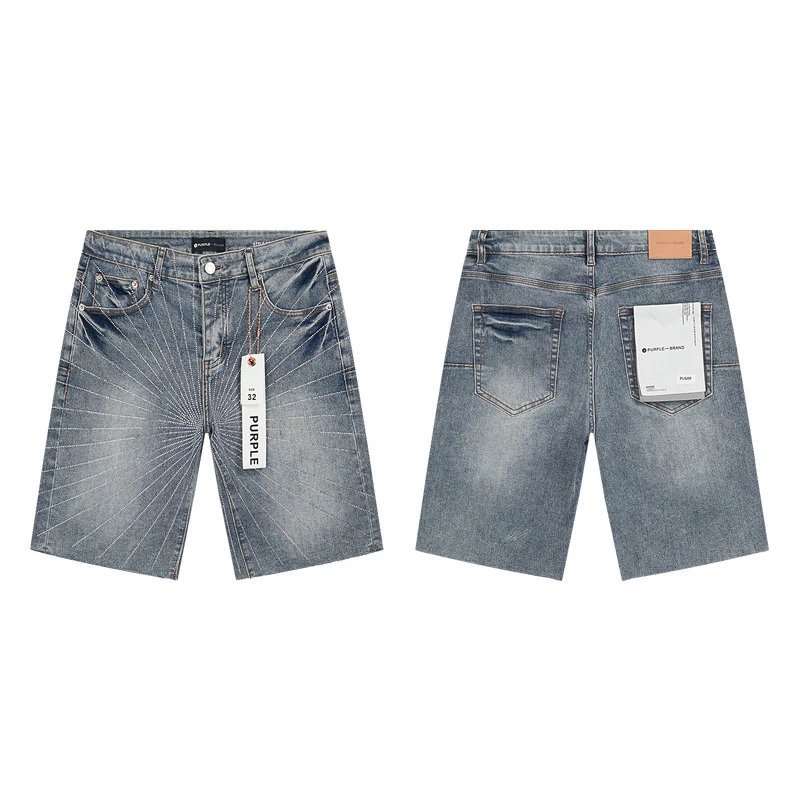 Amiri Logo-Print Distressed Denim Shorts Blue - 11