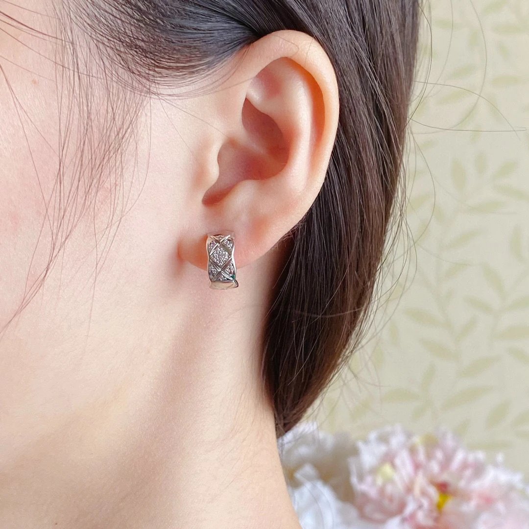 Dior Cannage Hoop Earrings Silver Jewelry - 6