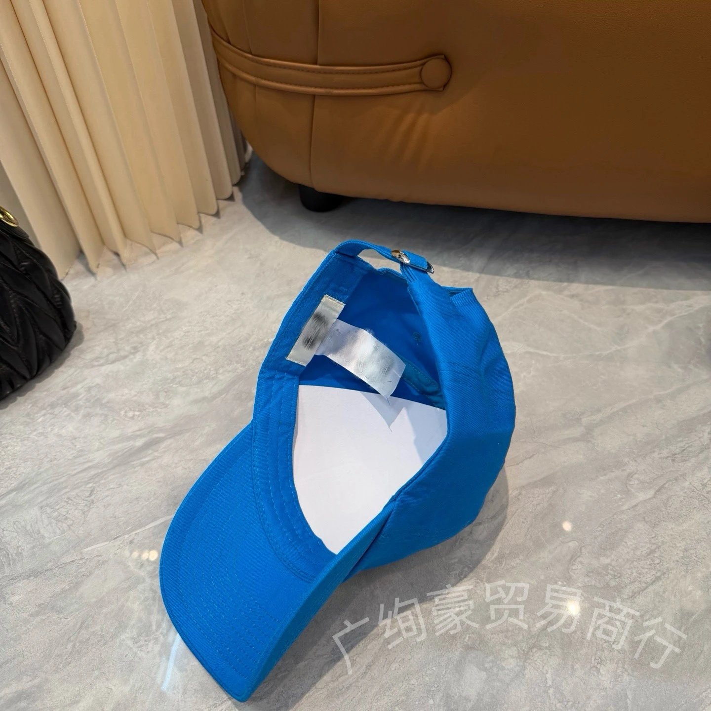 Celine Embroidered Logo Baseball Cap Blue - 6