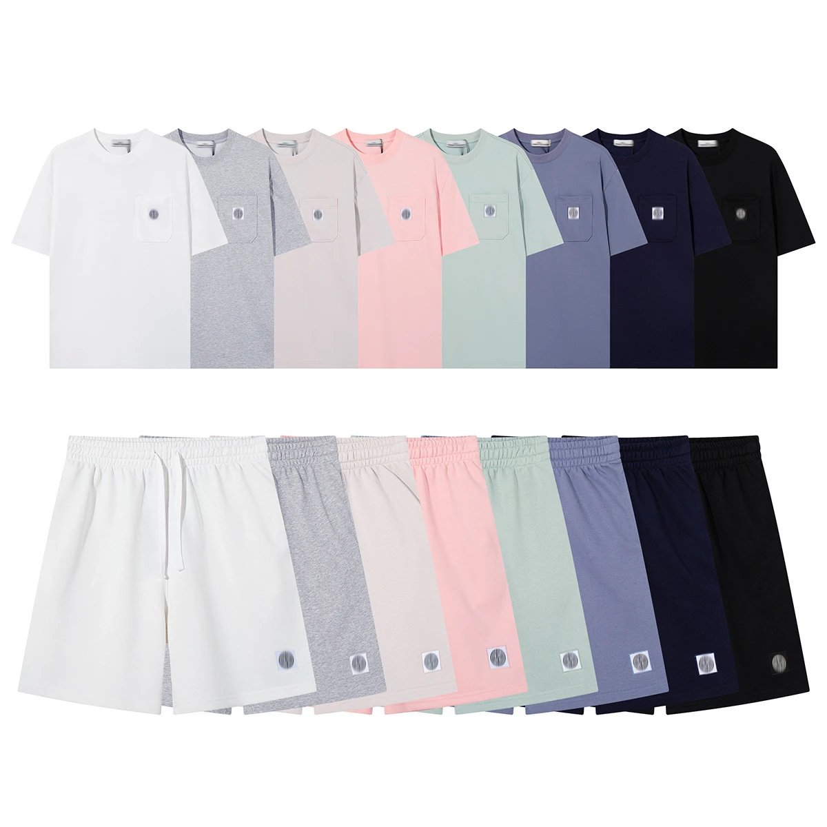 Design Pocket Detail Black T-Shirt and Shorts Set - 2