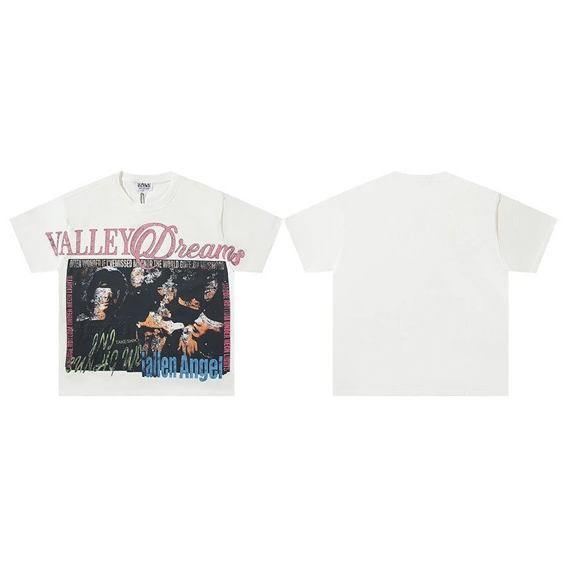 Design Valley Dreams x Hong Kong Action Film Poster Graphic T-Shirt Gray T-Shirts - 17