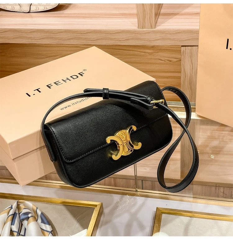 Design I.T Studio NK White Saddle Bag with Gold Hardware Crossbody Bags - 13